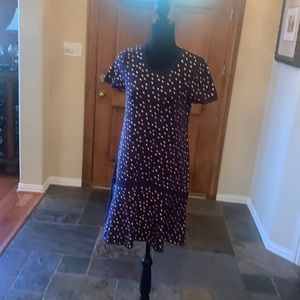 Spectacular Michael Kors Dress in Navy Blue and covered with Gold Metal Hearts.